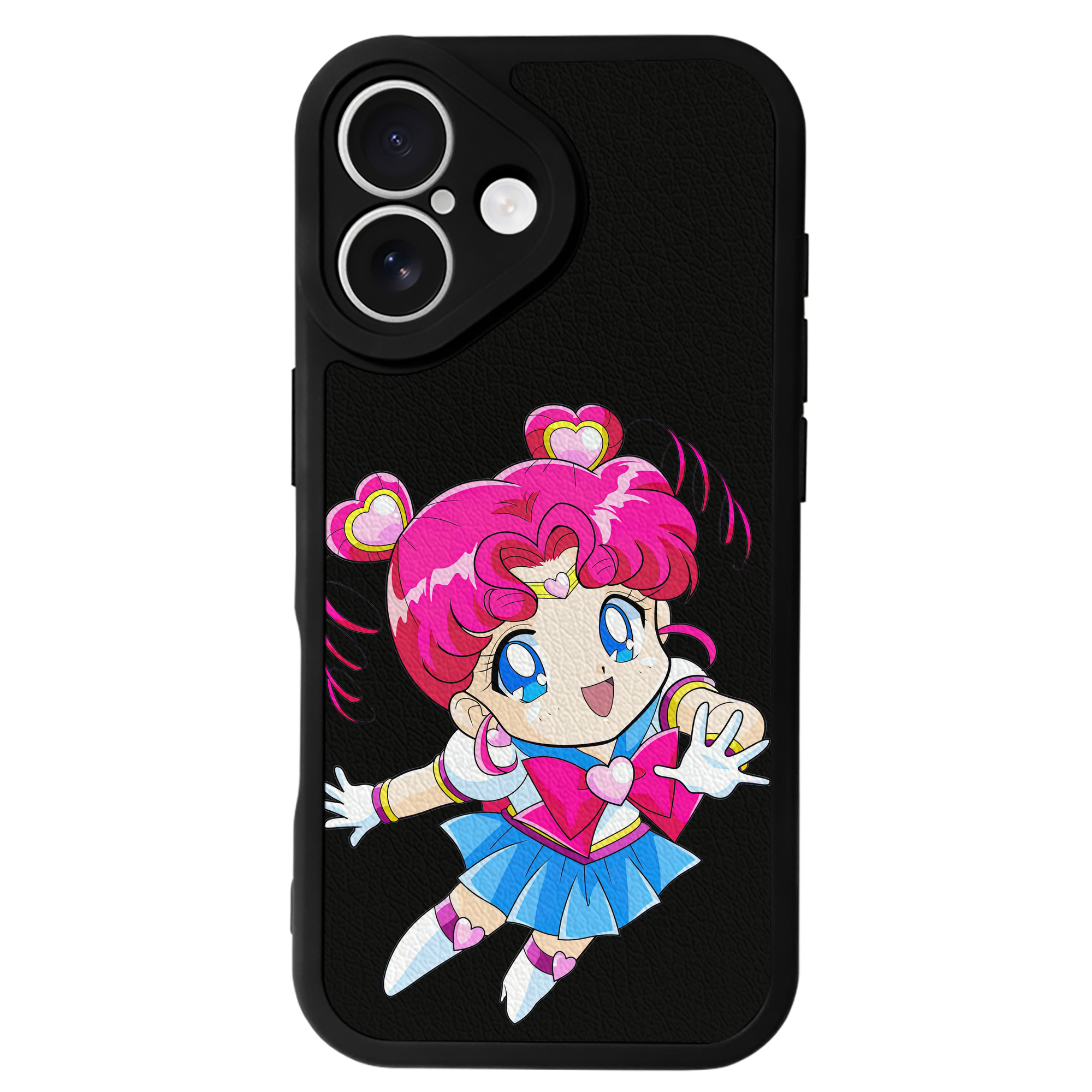 （画像用） 美少女戦士セーラームーン ちびうさ Sailor Moon Chibiusa Tsukino Usagi Small Lady Serenity 【iPhone 16シリーズ対応】シリコンスマホケース（レザー調） 材質：シリコン